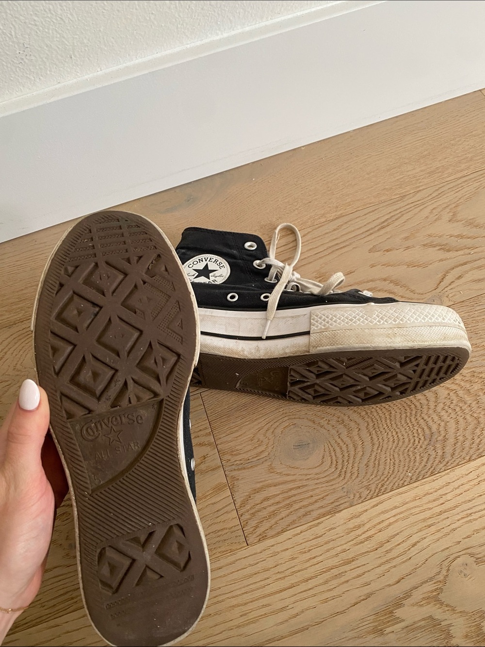 Converse Black and White High-Top Sneakers - Picture 7 of 10